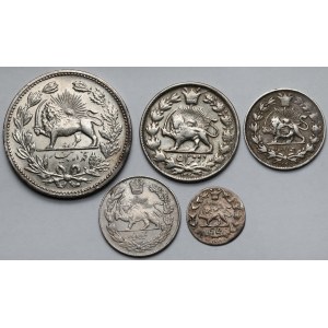 Iran, Monety srebrne - zestaw (5szt)