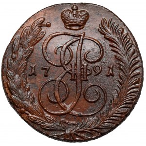 Rosja, Katarzyna II, 5 kopiejek 1791 AM, Anninsky