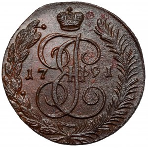 Rosja, Katarzyna II, 5 kopiejek 1791 AM, Anninsky