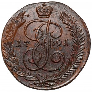 Rosja, Katarzyna II, 5 kopiejek 1791 AM, Anninsky