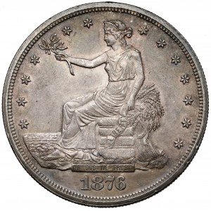 USA, Trade Dollar 1876, Philadelphia - rzadki i b.ładny