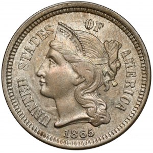USA, 3 centy 1865, Philadelphia