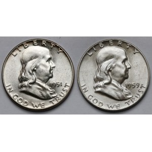 USA, 1/2 dolara 1951-1959, Philadelphia - zestaw (2szt)