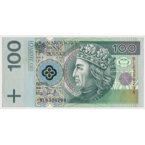 100 zł 1994 - DESTRUKT - brak druku głównego na rewersie