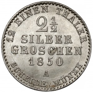 Prusy, Friedrich Wilhelm IV, 2-1/2 grosza srebrnego 1850-A, Berlin