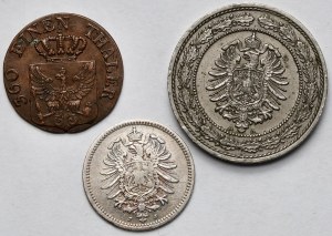 Germany, 1-20 fenigs 1842-1888 - set (3pcs)