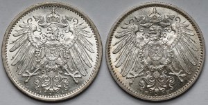 Germany, Prussia, 1 mark 1914 A and F - set (2pcs)