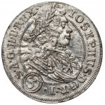 Śląsk, Józef I, 3 krajcary 1706 FN, Wrocław - ((3)) - rzadkie