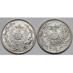 Niemcy, Prusy, 1/2 marki i 50 fenigów 1896-1913 - zestaw (2szt)