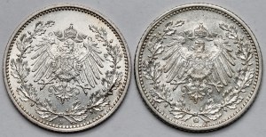 Germany, Prussia, 1/2 mark and 50 fenig 1896-1913 - set (2pcs)
