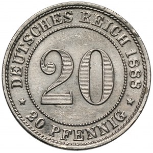 Prusy, 20 fenigów 1888-D, München