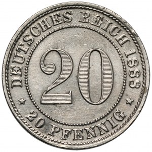 Prussia, 20 fenig 1888-D, München