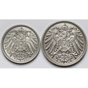 Niemcy, Prusy, 5-10 fenigów 1913-1914, E i D - zestaw (2szt)