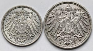 Germany, Prussia, 5-10 fenig 1913-1914, E and D - set (2pcs)