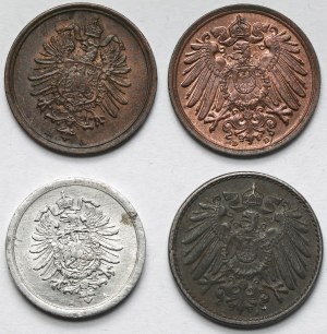 Allemagne, Prusse, 1-5 fenig 1876-1919 - set (4pc)