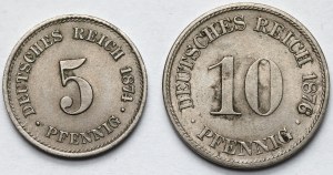 Allemagne, Prusse, 5-10 fenig 1875-1876 - set (2pcs)