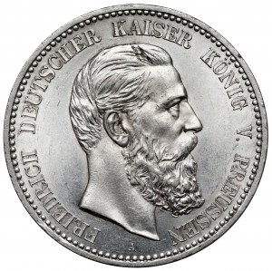 Prusse, Frédéric III, 5 marques 1888-A, Berlin