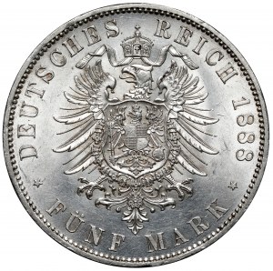 Prusse, Frédéric III, 5 marques 1888-A, Berlin