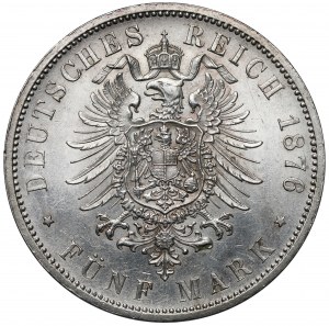Prussia, 5 marks 1876-B, Hannover