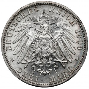 Prusy, 3 marki 1908-A, Berlin