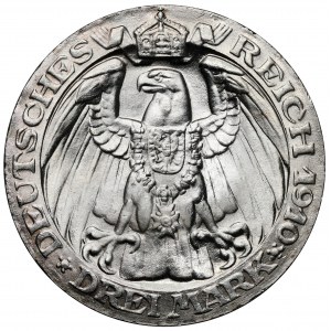 Prusy, 3 marki 1910-A, Berlin - Uniwersytet w Berlinie