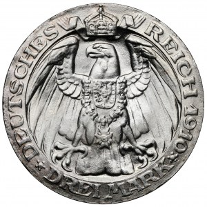 Prusse, 3 marques 1910-A, Berlin - Université de Berlin