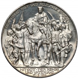 Prusy, 3 marki 1913-A, Berlin - Bitwa Narodów - LUSTRZANE