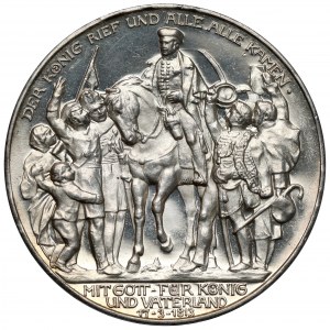 Prusse, 3 Marks 1913-A, Berlin - Bataille des Nations - LUSTRADE
