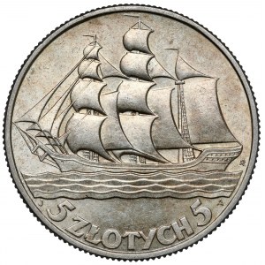 Żaglowiec 5 złotych 1936