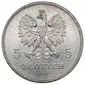 Nike 5 złotych 1928 bez znaku, Bruksela