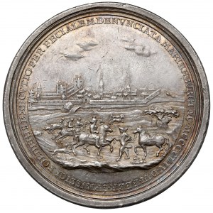 August III, Medal przyłączenie Torunia do Polski 1754 - z PUNCĄ