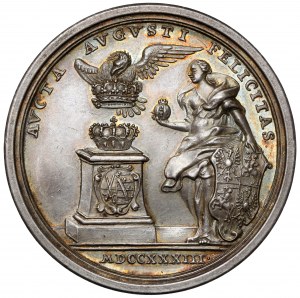 Auguste III Sas, médaille d'élection du roi de Pologne 1733