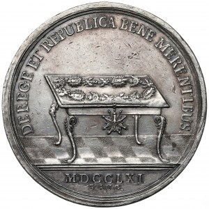 August III Sas, BENE MERENTIBUS (bien mérité) Médaille 1761.