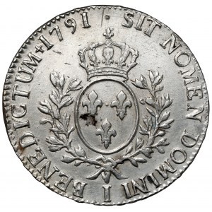 Francja, Ludwik XVI, Ecu 1791-I, Limoges