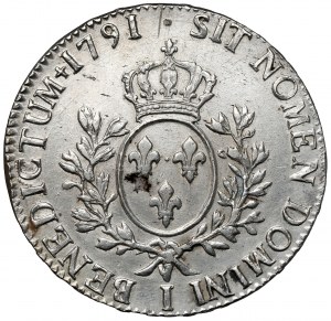 France, Louis XVI, Ecu 1791-I, Limoges