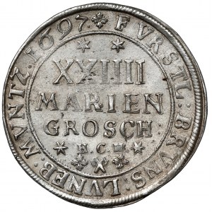 Brunswick-Wolfenbüttel, Rudolph August und Anton Ulrich, 2/3 talara / 24 mariengroschen 1697 HCH