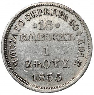 15 kopecks = 1 zloty 1835 MW, Warsaw