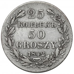 25 kopiejek = 50 groszy 1842 MW, Warszawa - rzadkie