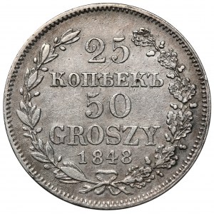 25 kopiejek = 50 groszy 1848 MW, Warszawa