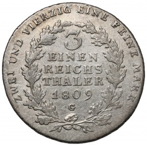 Prusy, Friedrich Wilhelm III, 1/3 talara 1809-G, Glatz (Kłodzko) - rzadkie