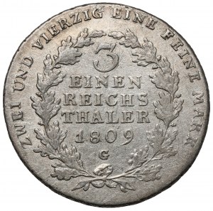 Silésie, Friedrich Wilhelm III, 1/3 thaler 1809-G, Klodzko