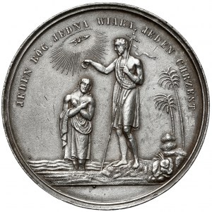 Medal chrzcielny SREBRO - Na pamiątkę chrztu - odlewany