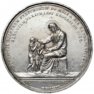 Medal chrzcielny SREBRO - Na pamiątkę chrztu - G. Majnert
