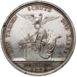 Niemcy, Prusy, Friedrich Wilhelm III, Medal 1798 - hołd w Berlinie