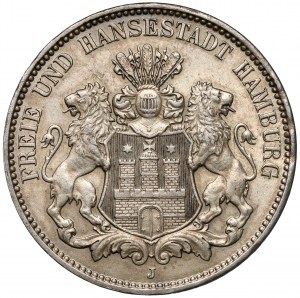 Hamburg, 3 marks 1914-J