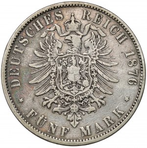 Hessen, 5 marks 1876-H - rare