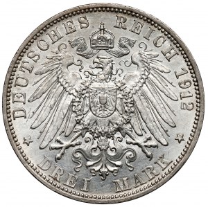 Baden, 3 marks 1912-G, Karlsruhe
