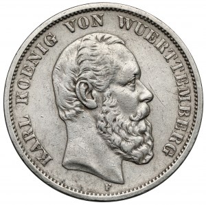 Württemberg, 5 marks 1874-F