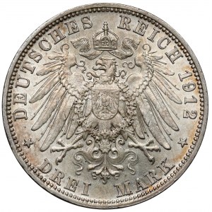 Bawaria, 3 marki 1912-D, Monachium