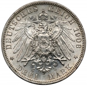 Prussia, 3 marks 1908-A, Berlin